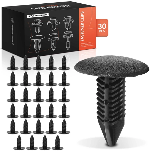 30 Pcs Nylon Black Trunk Garnish Retainer A-Premium APRCF161