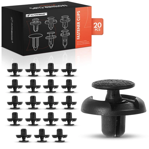 20 Pcs 7mm Nylon Black Fender Liner Retainer A-Premium APRCF163