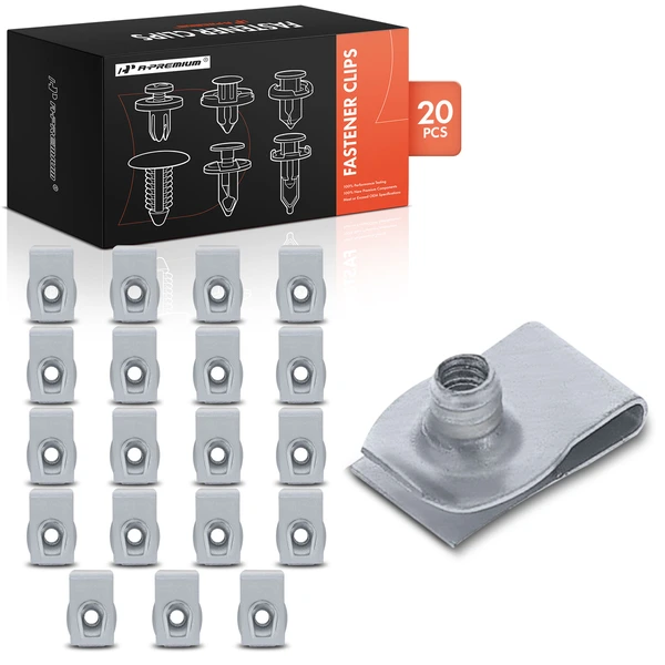 20 Pcs Silver U-Nut A-Premium APRCF169