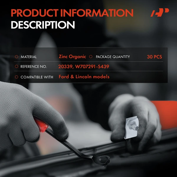 30 Pcs Silver U-Nut A-Premium APRCF170