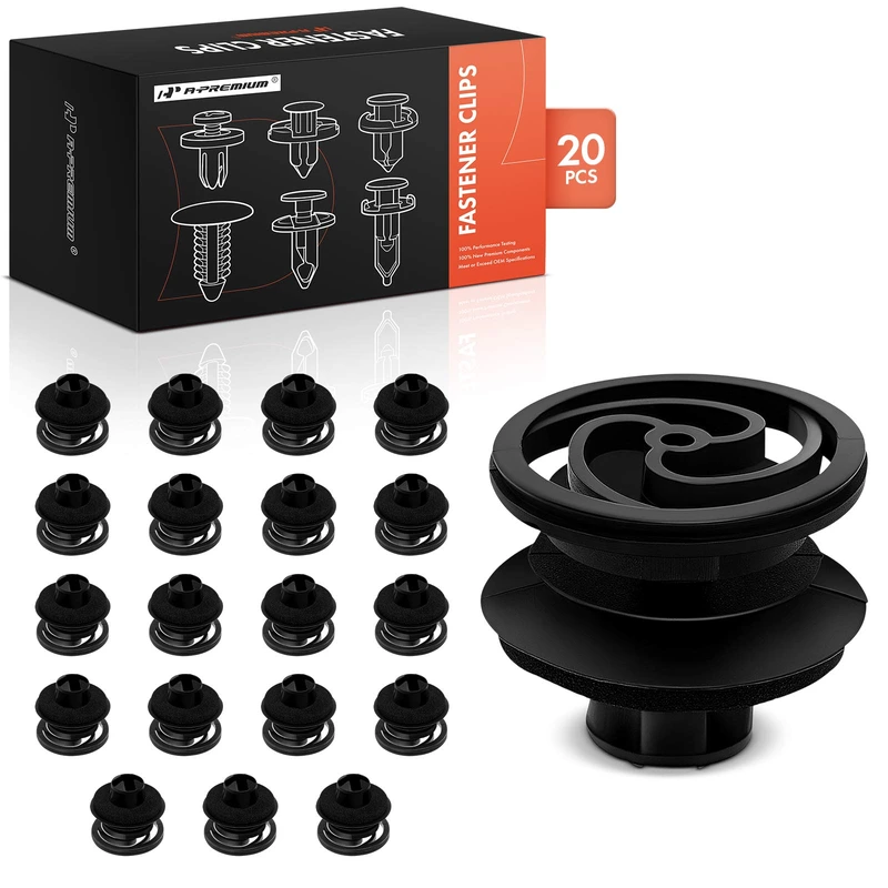 20 Pcs 10mm Nylon Black Door Trim Panel Clip A-Premium APRCF172