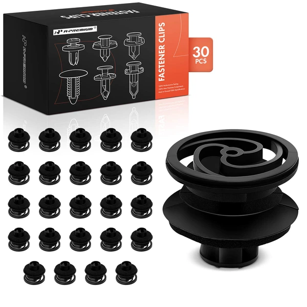 30 Pcs 10mm Nylon Black Door Trim Panel Clip A-Premium APRCF173