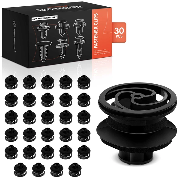 30 Pcs 10mm Nylon Black Door Trim Panel Clip A-Premium APRCF173