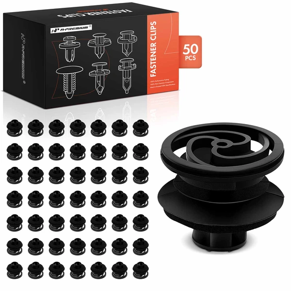 50 Pcs 10mm Nylon Black Door Trim Panel Clip A-Premium APRCF174