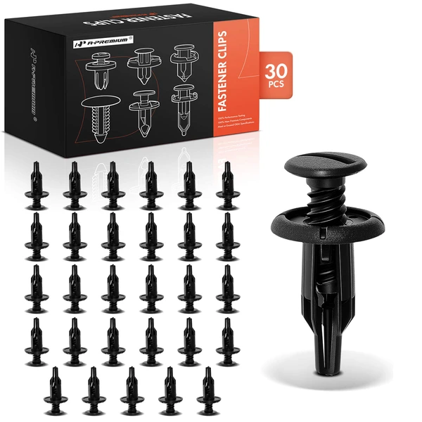 1992-1994 Acura Vigor 30 Pcs 8mm Nylon Black Rear Panel Assembly Retainer A-Premium APRCF191