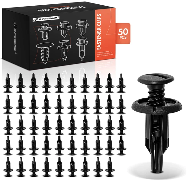 1992-1994 Acura Vigor 50 Pcs 8mm Nylon Black Rear Panel Assembly Retainer A-Premium APRCF192