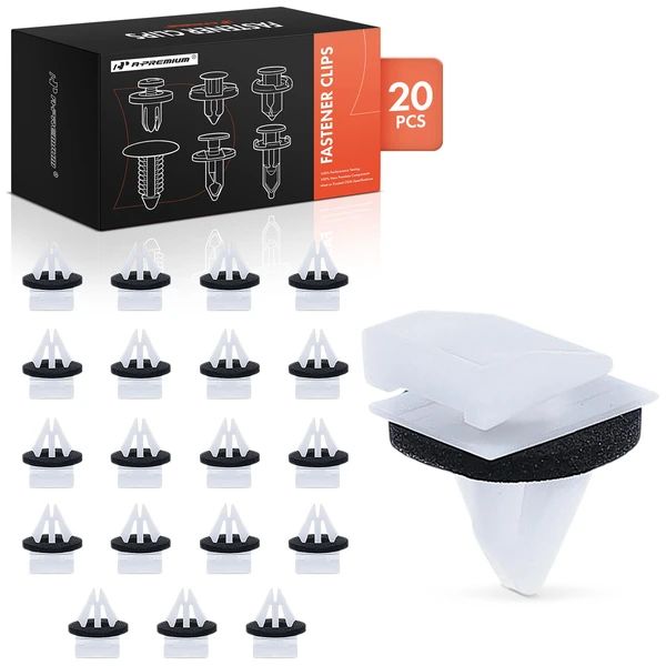 20 Pcs 11.11mm Nylon White Rocker Panel Molding Clip A-Premium APRCF193