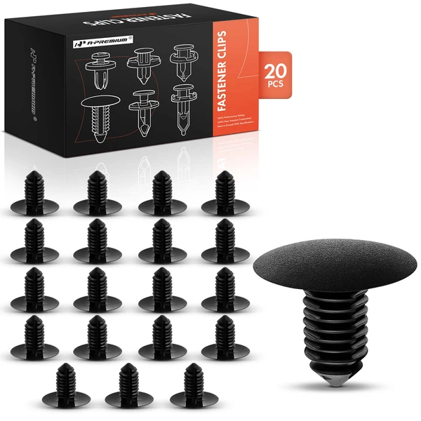 20 Pcs Nylon Black Engine Compartment & Front End Retainer A-Premium APRCF205