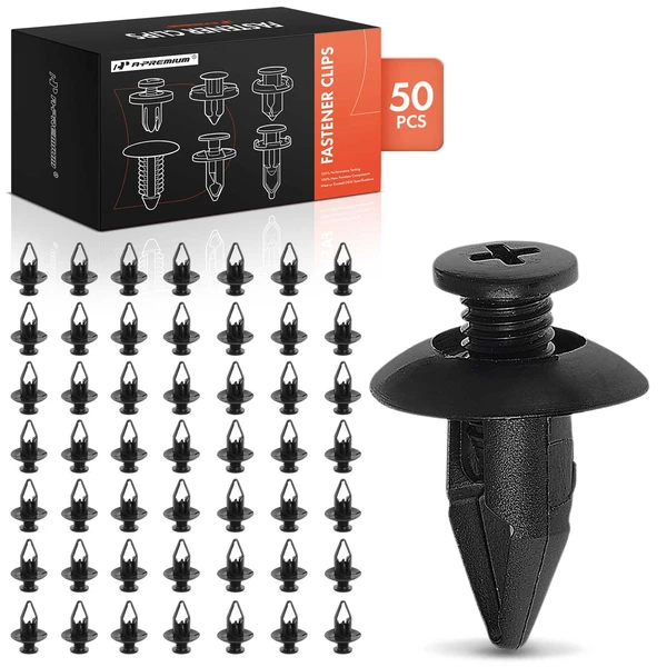 2005-2011 Mercury Mariner 50 Pcs 8mm Nylon Black Bumper Cover Retainer A-Premium APRCF219