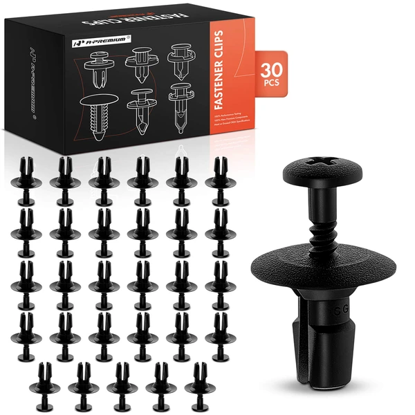 30 Pcs 7mm Nylon Black Cowl Vent Retainer A-Premium APRCF230