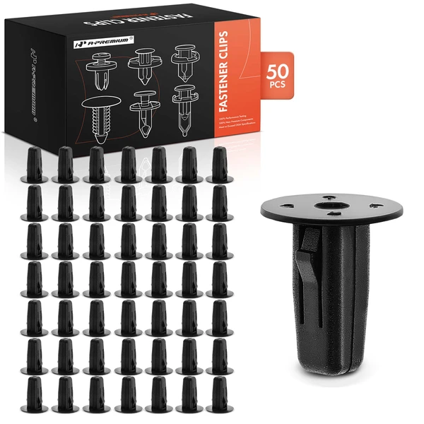 50 Pcs 9 x 9mm Nylon Black Rocker Molding Screw Grommet A-Premium APRCF1010