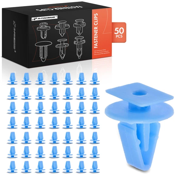 50 Pcs 8mm Nylon Blue Cowl Vent Retainer A-Premium APRCF1022