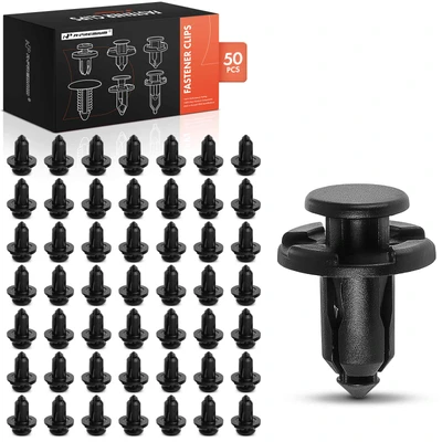 50 Pcs 10mm Nylon Fender & Grille Reainter Clip Fastener Push-Type