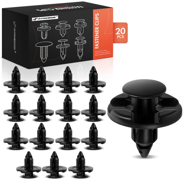 20 Pcs 7mm Nylon Black Front Bumper & Quarter Panel Retainer A-Premium APRCF1033
