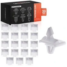 20 Pcs 21.5mm Nylon White Molding Fastening Retainer Clip