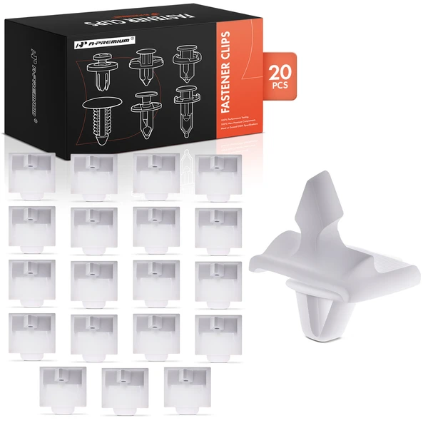 20 Pcs Nylon White Molding Clip A-Premium APRCF1057