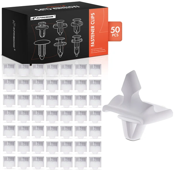 50 Pcs Nylon White Molding Clip A-Premium APRCF1059