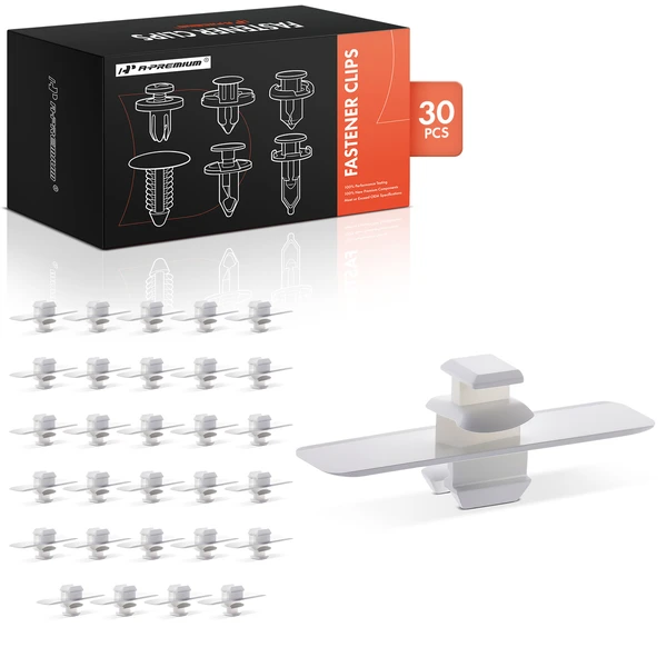 30 Pcs Nylon White Molding Clip A-Premium APRCF1061