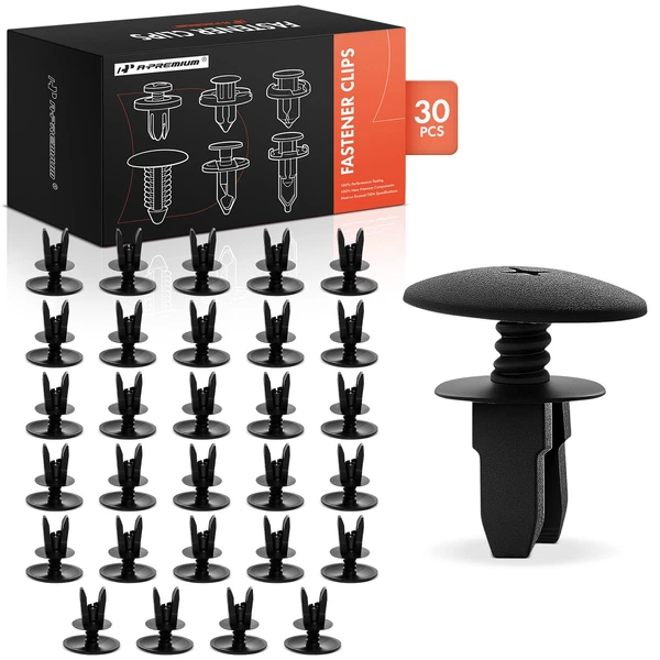 1993-2002 Volkswagen Jetta 30 Pcs 8 x 8mm Nylon Black Fastener Rivet Retainer Clip A-Premium APRCF1085