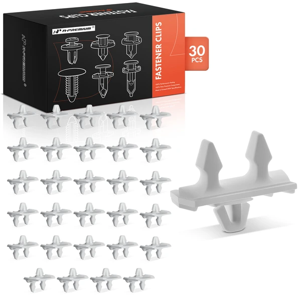 30 Pcs Nylon White Front & Rear Door Molding Clip A-Premium APRCF1106