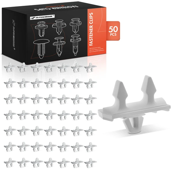 50 Pcs Nylon White Front & Rear Door Molding Clip A-Premium APRCF1107