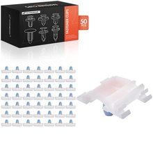 1997-2005 Audi A6 50 Pcs Nylon Orange & White Door Fender & Quarter Panel Molding Clip A-Premium APRCF1119