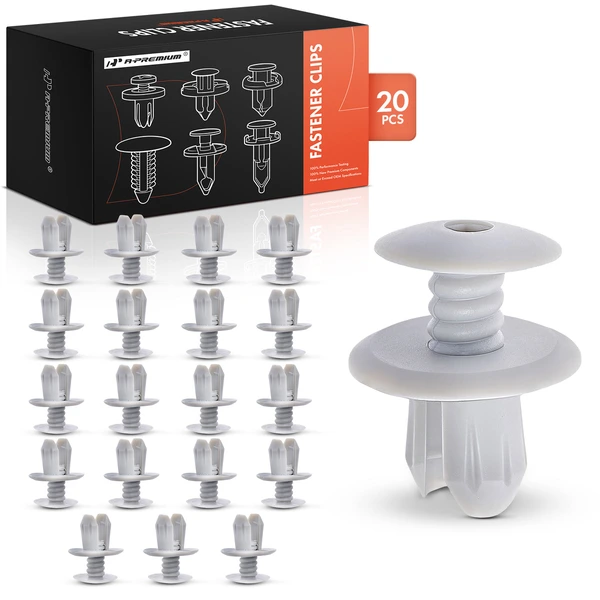 20 Pcs 9mm Nylon Gray Trim Panel Lining Clip A-Premium APRCF1120