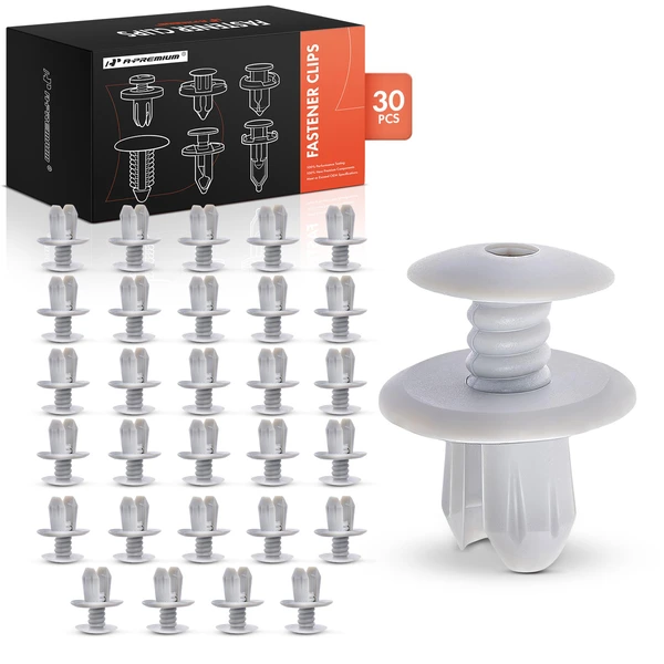 30 Pcs 9mm Nylon Gray Trim Panel Lining Clip A-Premium APRCF1121