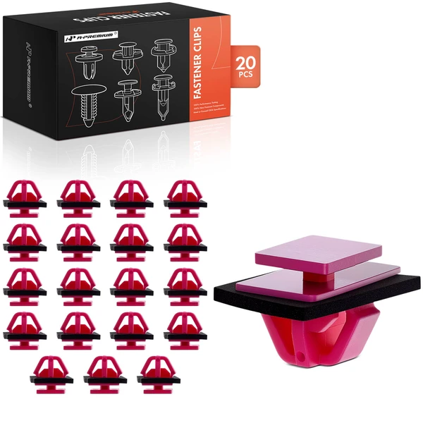 20 Pcs Nylon Red Wheel Flare & Body Side Molding Clip A-Premium APRCF1132
