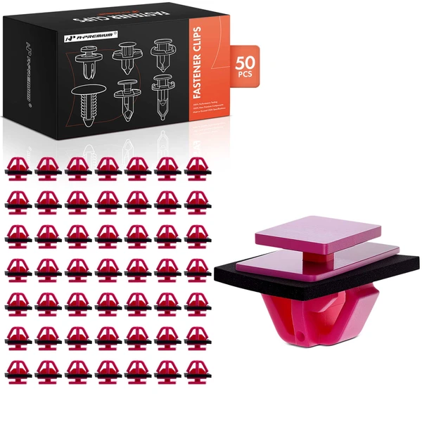 50 Pcs Nylon Red Wheel Flare & Body Side Molding Clip A-Premium APRCF1134