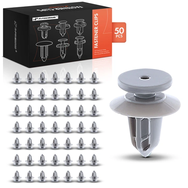 50 Pcs Nylon Gray Door Trim Panel Retainer A-Premium APRCF1140