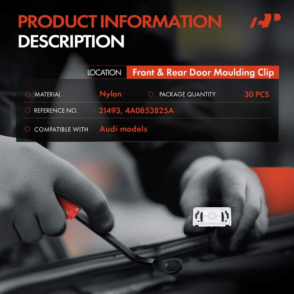 30 Pcs Nylon White Front & Rear Door Molding Clip A-Premium APRCF1145