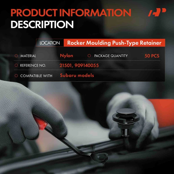 50 Pcs 11mm Nylon Black Rocker Molding Retainer A-Premium APRCF1167