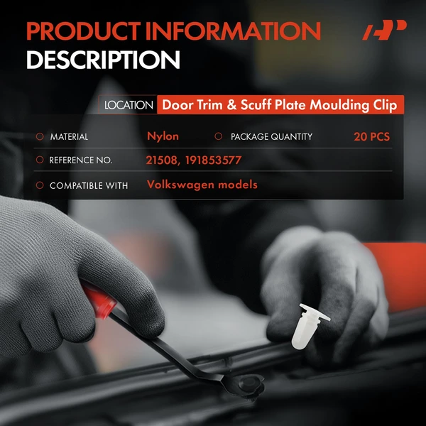 20 Pcs Nylon White Door Trim & Scuff Plate Molding Clip A-Premium APRCF1171