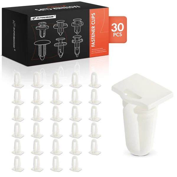 30 Pcs Nylon White Door Trim & Scuff Plate Molding Clip A-Premium APRCF1172