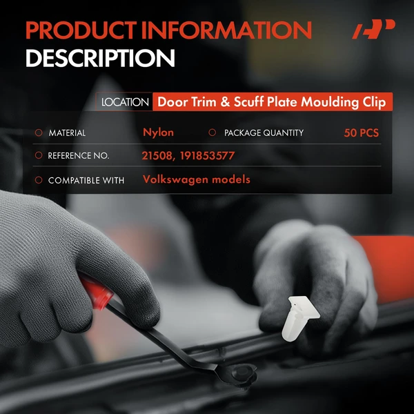 50 Pcs Nylon White Door Trim & Scuff Plate Molding Clip A-Premium APRCF1173