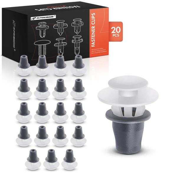 20 Pcs Nylon Black & White Molding Clip A-Premium APRCF1174