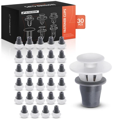 30 Pcs 10mm Nylon Black & White Moulding Retainer Clips