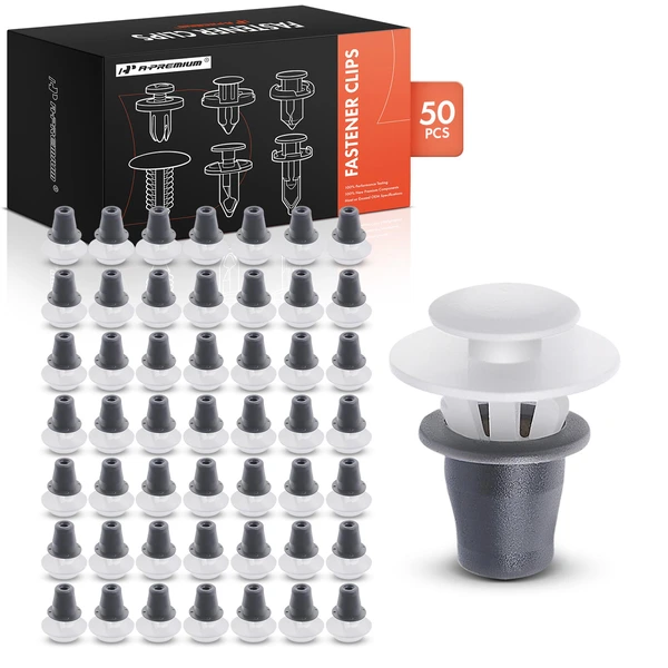 1985-2007 2010-2021 Volkswagen Golf 50 Pcs Nylon Black & White Molding Clip A-Premium APRCF1176