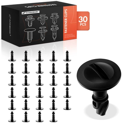 30 Pcs 7mm Metal Black Engine Protection Pan Bumper Cover Retainer Clips