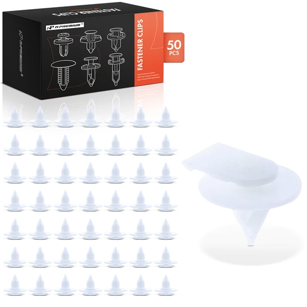 50 Pcs 8mm Nylon White Trim Panel & Fender Flare Molding Clip A-Premium APRCF1209