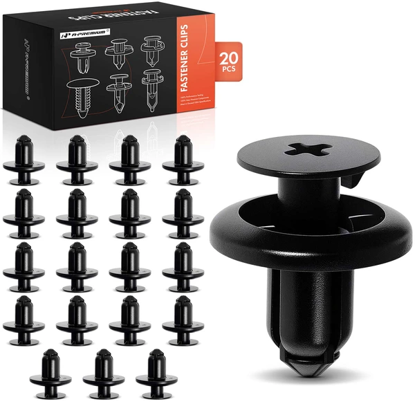 20 Pcs 8mm Nylon Black Engine Cover & Fender Liner Retainer A-Premium APRCF1213