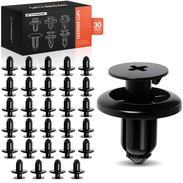 2005-2015 Subaru Outback 30 Pcs 8mm Nylon Black Engine Cover & Fender Liner Retainer A-Premium APRCF1214