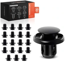 20 Pcs 9mm Nylon Front Spolier & Grille Retainer Clip Push-Type