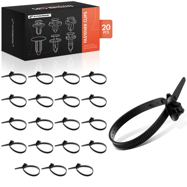 20 Pcs Nylon Black Cable Strap A-Premium APRCF1228