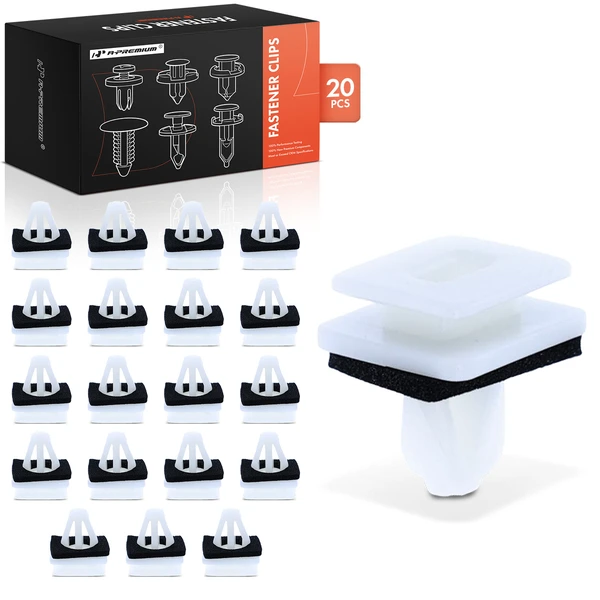 20 Pcs 10mm Nylon White Rocker Panel & Fender Molding Clip A-Premium APRCF1231