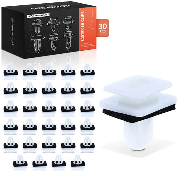 30 Pcs 10mm Nylon White Rocker Panel & Fender Molding Clip A-Premium APRCF1232