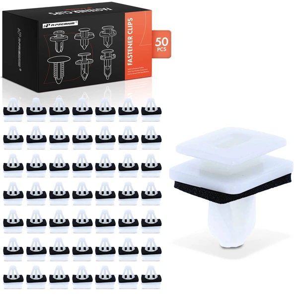 50 Pcs 10mm Nylon White Rocker Panel & Fender Molding Clip A-Premium APRCF1233