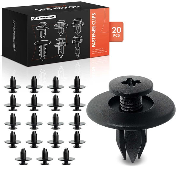 20 Pcs 7mm Nylon Black Front Fender Retainer A-Premium APRCF1237