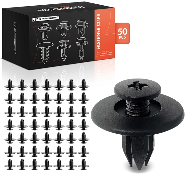 50 Pcs 7mm Nylon Black Front Fender Retainer A-Premium APRCF1239